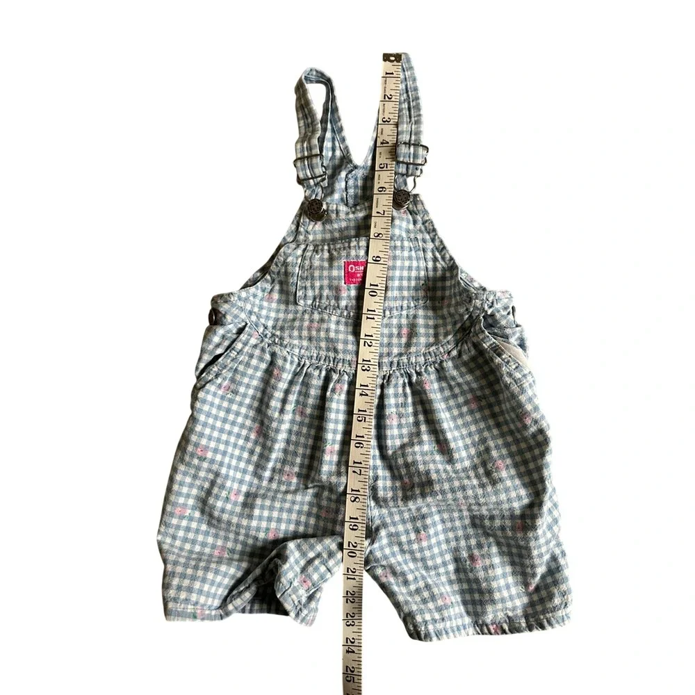 Vintage Oshkosh Floral Gingham Shortalls Toddler Girl 5 Bibs Cottagecore Boho